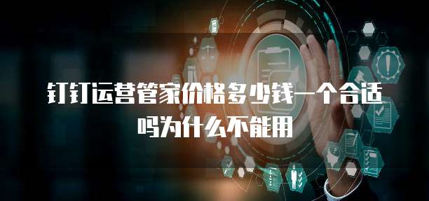 钉钉运营管家价格多少钱一个合适吗为什么不能用