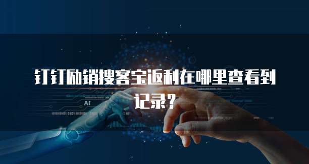 钉钉励销搜客宝返利在哪里查看到记录？