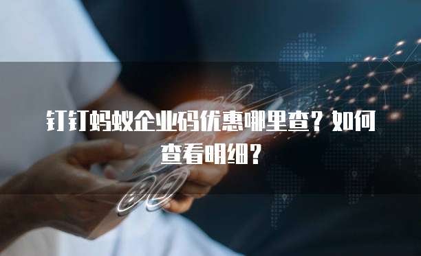 钉钉蚂蚁企业码优惠哪里查?如何查看明细?
