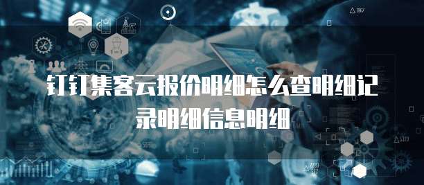 钉钉集客云报价明细怎么查明细记录明细信息明细
