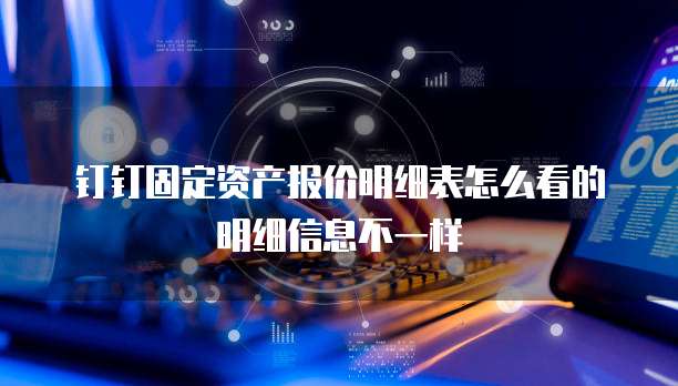 钉钉固定资产报价明细表怎么看的明细信息不一样