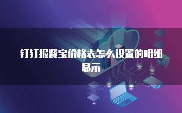 钉钉报餐宝价格表怎么设置的明细显示