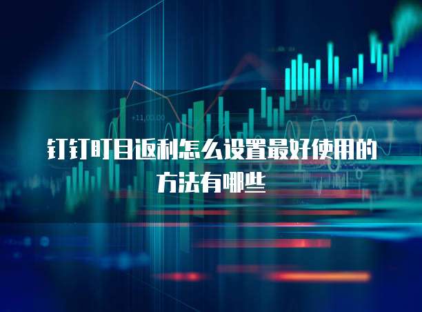 钉钉盯目返利怎么设置最好使用的方法有哪些