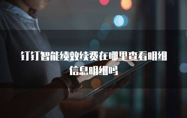 钉钉智能绩效续费在哪里查看明细信息明细吗