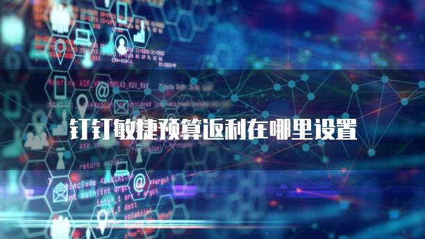 钉钉敏捷预算返利在哪里设置