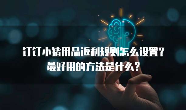 钉钉小猪用品返利规则怎么设置？最好用的方法是什么？