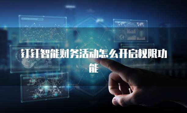 钉钉智能财务活动怎么开启权限功能