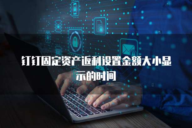 钉钉固定资产返利设置金额大小显示的时间