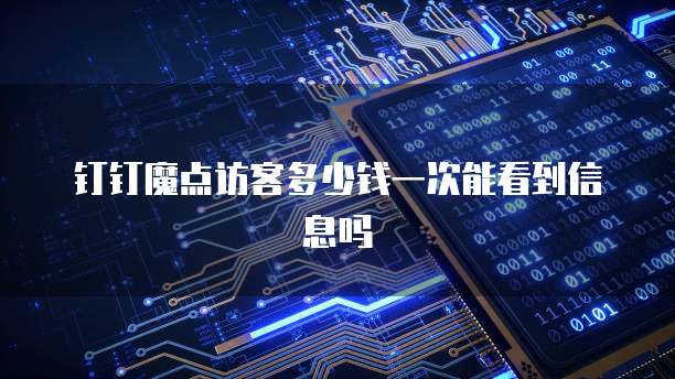 钉钉魔点访客多少钱一次能看到信息吗