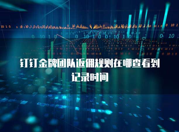 钉钉金牌团队返佣规则在哪查看到记录时间