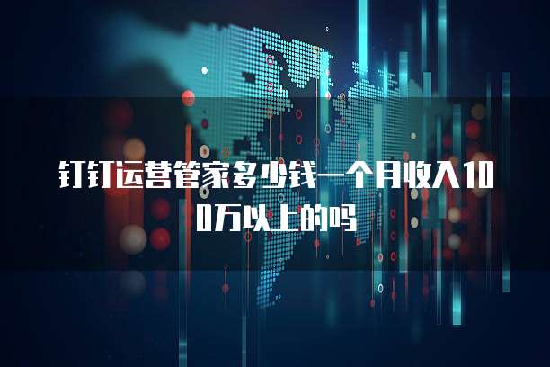 钉钉运营管家多少钱一个月收入100万以上的吗