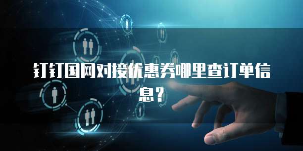 钉钉国网对接优惠券哪里查订单信息?