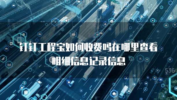 钉钉工程宝如何收费吗在哪里查看明细信息记录信息