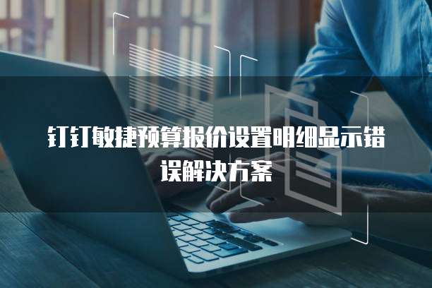 钉钉敏捷预算报价设置明细显示错误解决方案