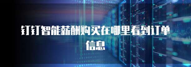 钉钉智能薪酬购买在哪里看到订单信息