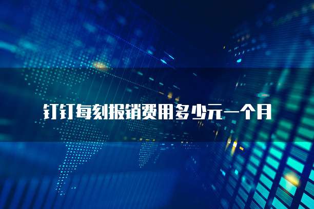 钉钉每刻报销费用多少元一个月