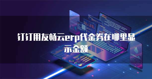 钉钉用友畅云erp代金券在哪里显示金额