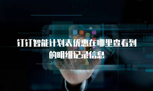 钉钉智能计划表优惠在哪里查看到的明细记录信息