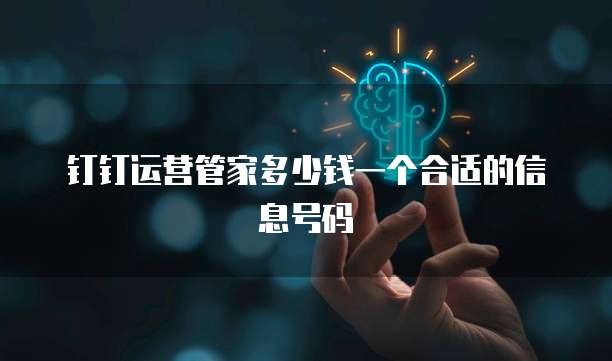 钉钉运营管家多少钱一个合适的信息号码