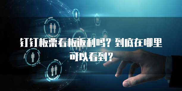 钉钉板栗看板返利吗？到底在哪里可以看到？