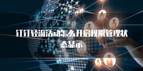 钉钉轻流活动怎么开启权限管理状态显示