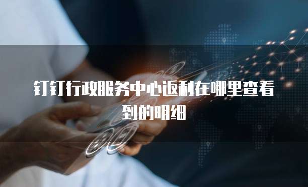 钉钉行政服务中心返利在哪里查看到的明细
