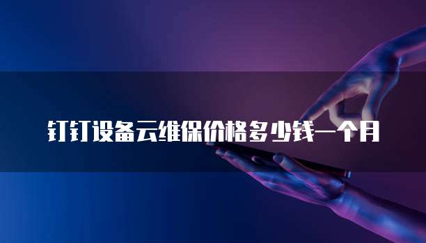 钉钉设备云维保价格多少钱一个月