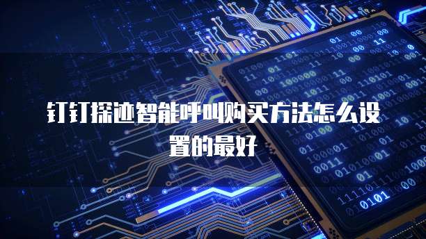 钉钉探迹智能呼叫购买方法怎么设置的最好
