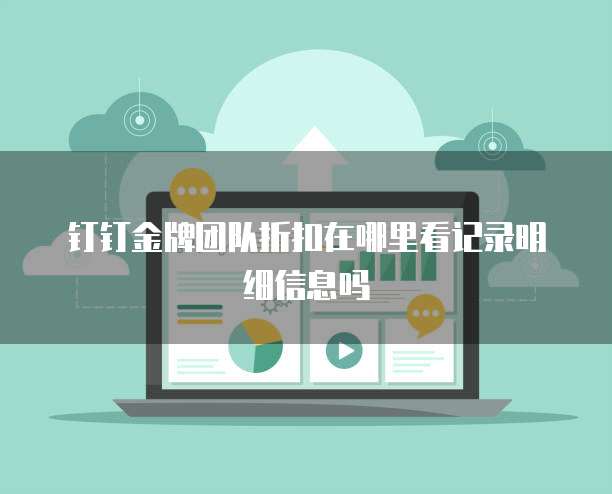 钉钉金牌团队折扣在哪里看记录明细信息吗