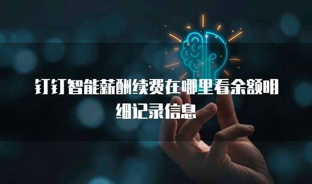 钉钉智能薪酬续费在哪里看余额明细记录信息