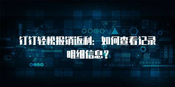 钉钉轻松报销返利:如何查看记录明细信息?