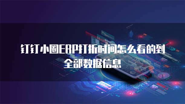 钉钉小圈ERP打折时间怎么看的到全部数据信息