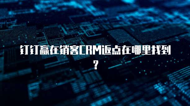 钉钉赢在销客CRM返点在哪里找到？