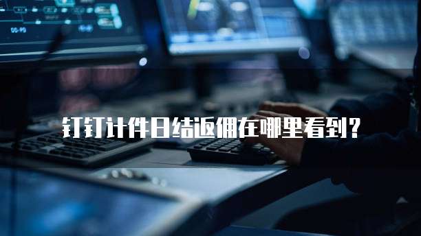 钉钉计件日结返佣在哪里看到？