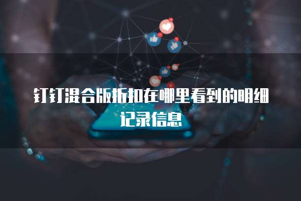 钉钉混合版折扣在哪里看到的明细记录信息