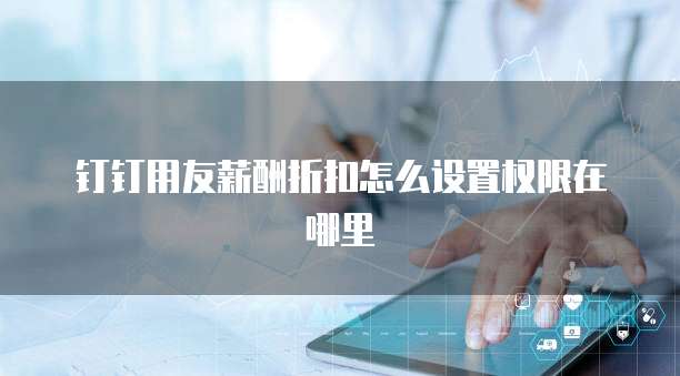 钉钉用友薪酬折扣怎么设置权限在哪里