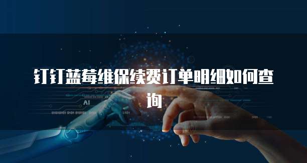 钉钉蓝莓维保续费订单明细如何查询
