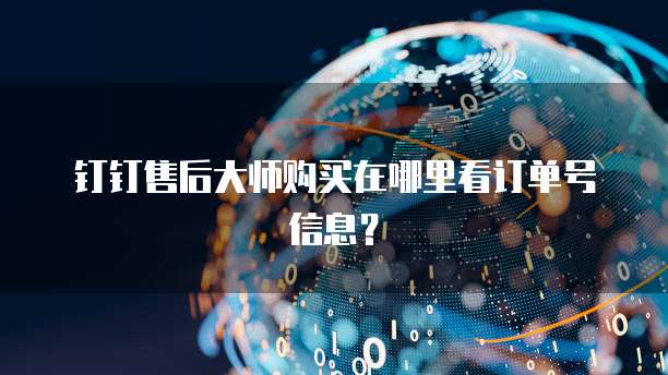 钉钉售后大师购买在哪里看订单号信息?