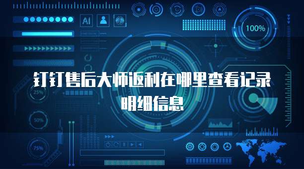 钉钉售后大师返利在哪里查看记录明细信息