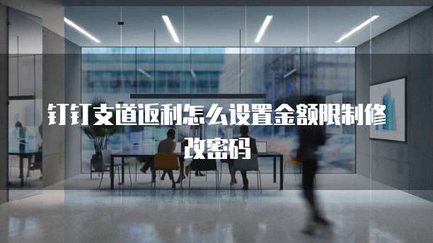 钉钉支道返利怎么设置金额限制修改密码