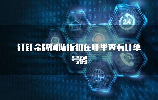 钉钉金牌团队折扣在哪里查看订单号码