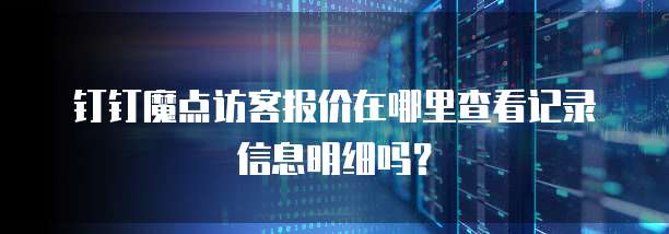 钉钉魔点访客报价在哪里查看记录信息明细吗?