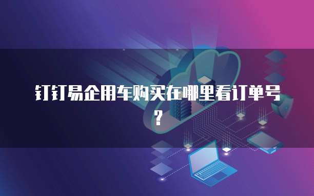 钉钉易企用车购买在哪里看订单号？
