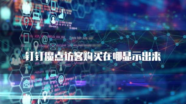 钉钉魔点访客购买在哪显示出来