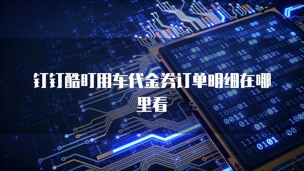 钉钉酷盯用车代金券订单明细在哪里看