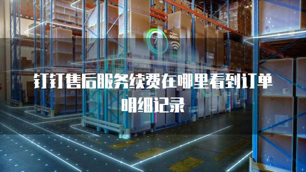 钉钉售后服务续费在哪里看到订单明细记录