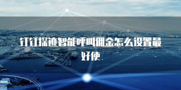 钉钉探迹智能呼叫佣金怎么设置最好使