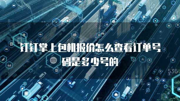 钉钉掌上包机报价怎么查看订单号码是多少号的