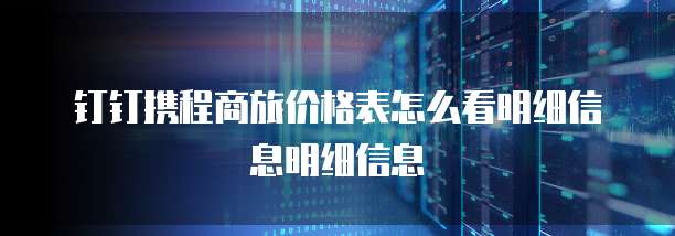 钉钉携程商旅价格表怎么看明细信息明细信息