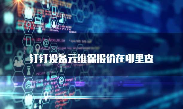 钉钉设备云维保报价在哪里查
